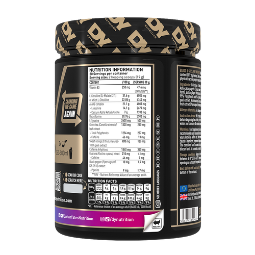 DY Blood and Guts Pre-Workout 380g 20 Servings