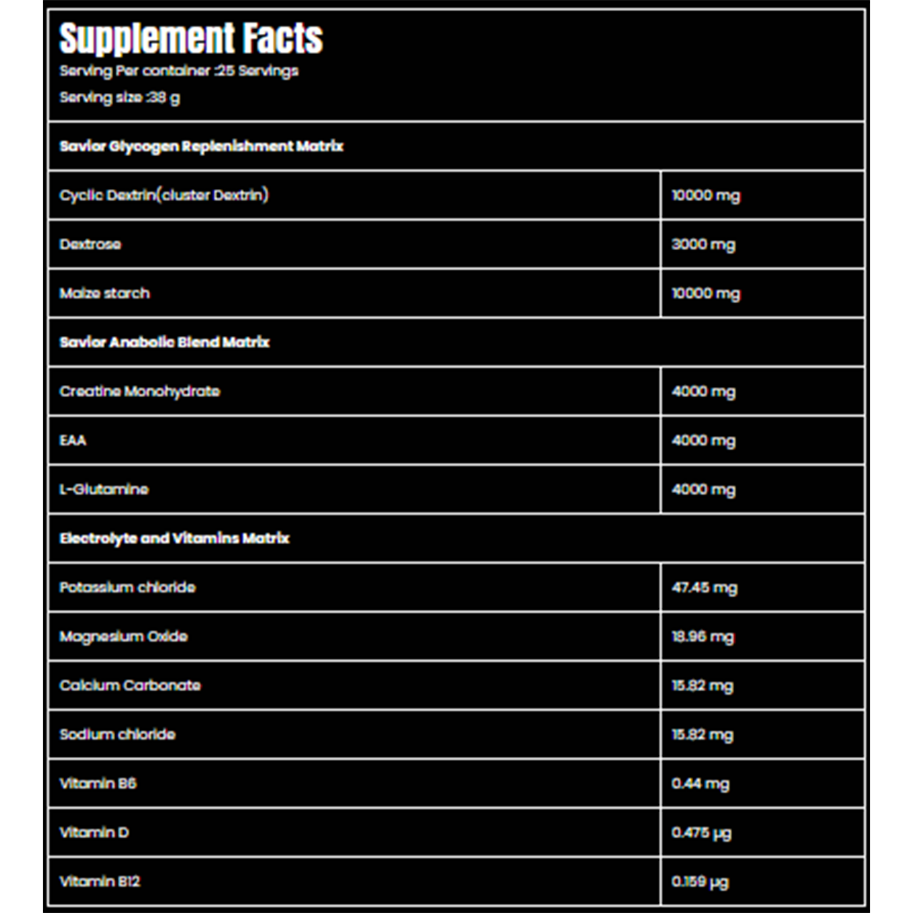 Marvelous Savior Anabolic Recovery Formula 950g
