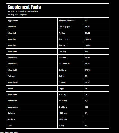 Marvelous Nutrition Multivitamins 60 Tablets