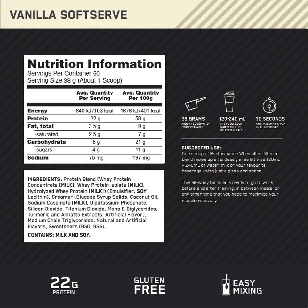 Optimum Nutrition Performance Whey 1.95kg