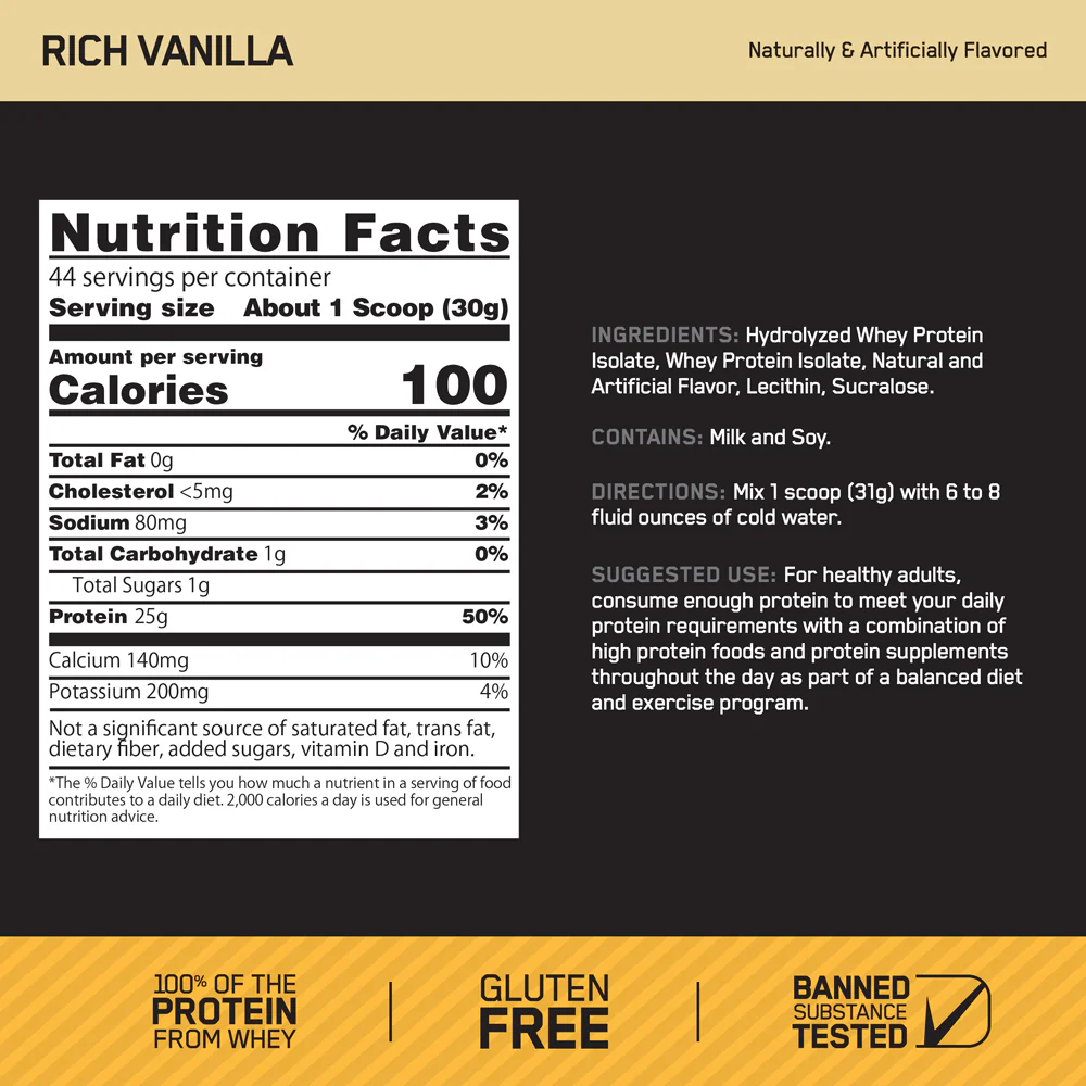 Optimum Nutrition Gold Standard 100% Isolate 720g