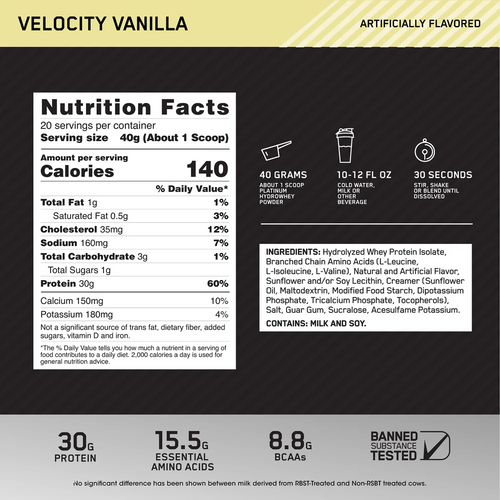 Optimum Platinum HydroWhey Hydrolyzed Protein