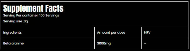 Marvelous Beta-Alanine Unflavored 300g