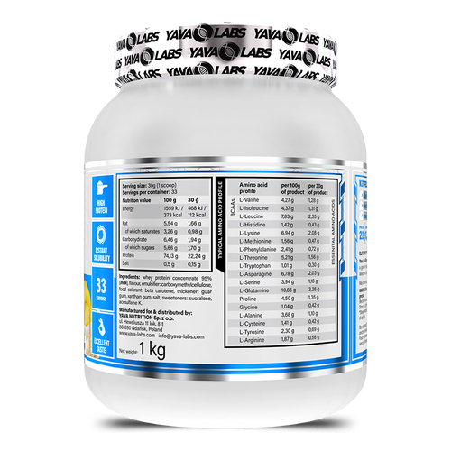 Yava Labs Elite Whey Protein Vanilla Ice Cream Flavor