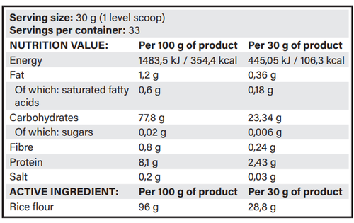 YAVA LABS Cream Of Rice 1kg 33 Servings