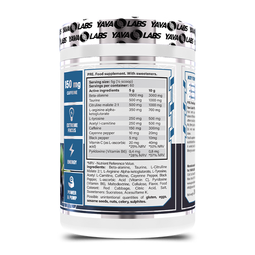Yava Labs Breon Pre-Workout Grape Lemon Flavor
